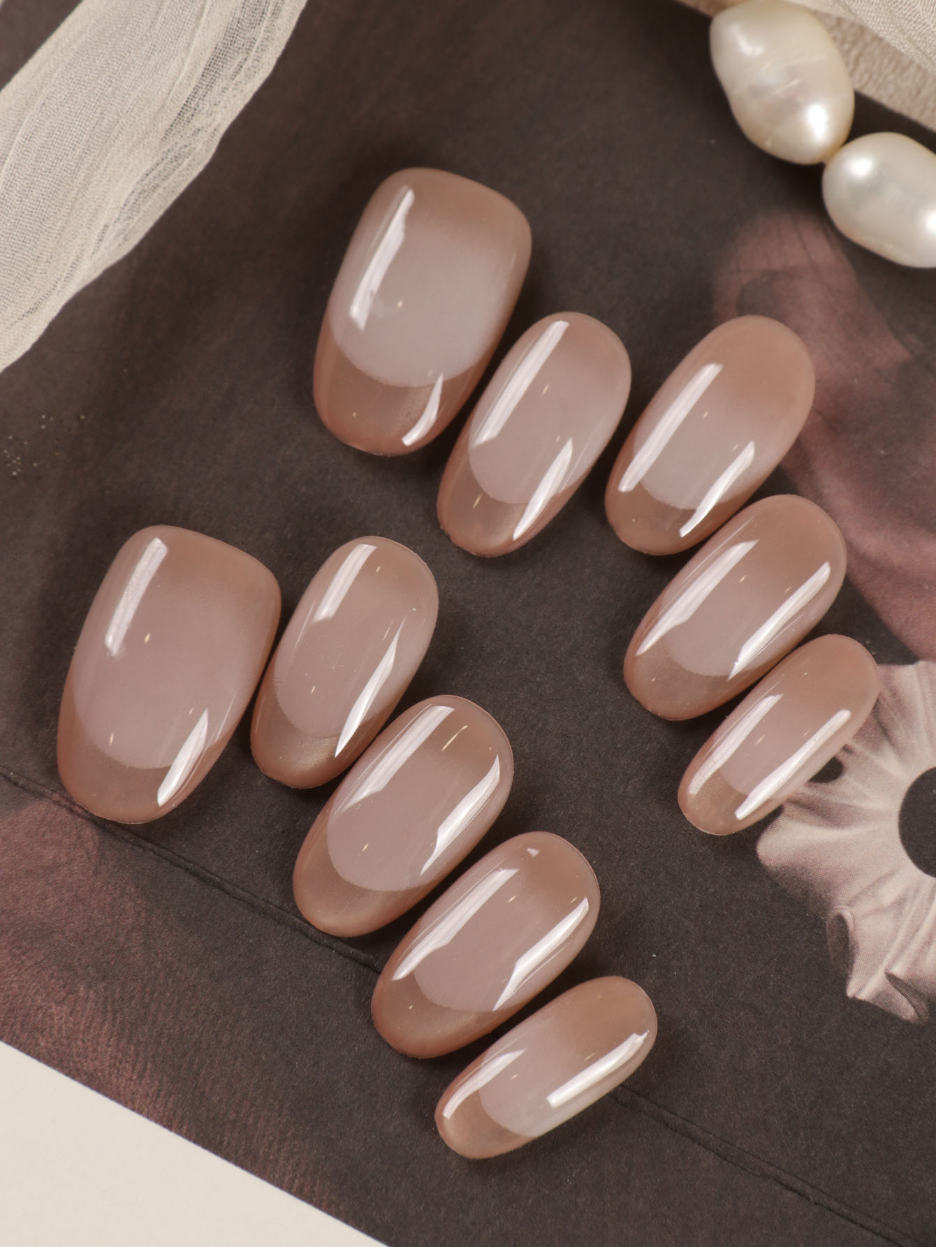 Nail Art French Nails - 10 adet tırnaklar üzerinde basın kısa