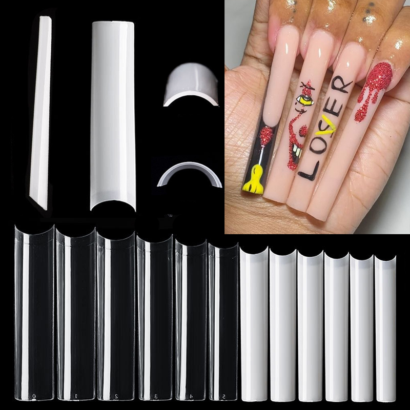 Nail Art Xl - 500 adet uzun kare hiçbir C