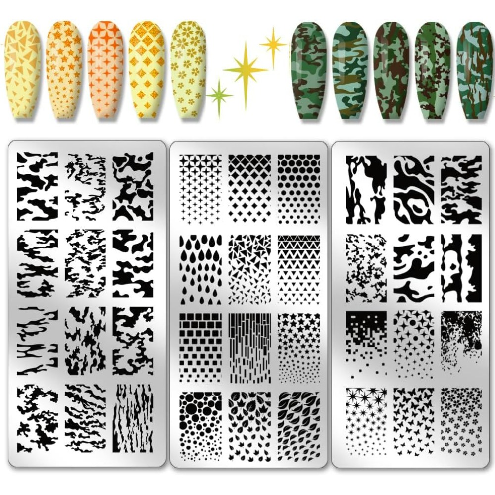 Nail Stamping Plate - 3 adet Doku Tırnak Damgalama Plaka