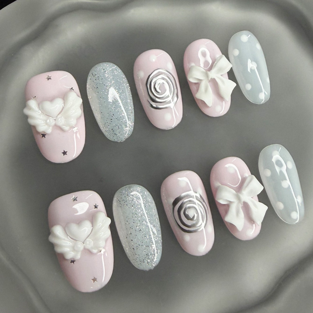 Nail Art Vintage - Kore Vintage Wishcore Kısa El Yapımı