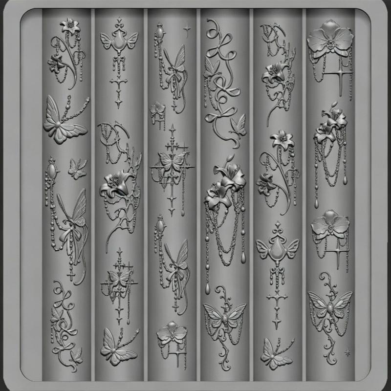 Nail Art Vintage - Vintage Barok Tarzı Tırnak Sanatı Kalıbı,