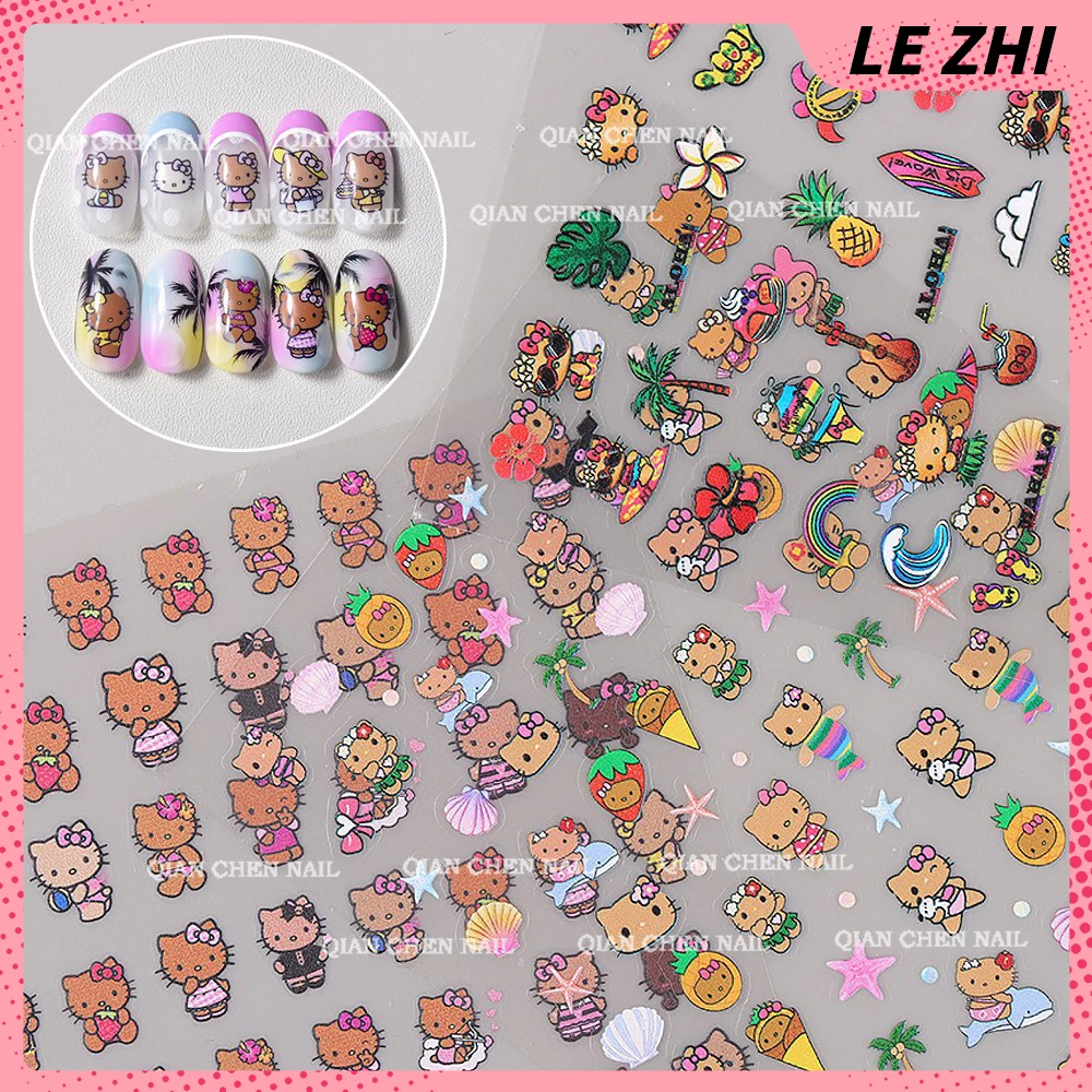 Striping Tape Nail - Kawaii Karikatür Nail Art Çıkartmalar Siyah