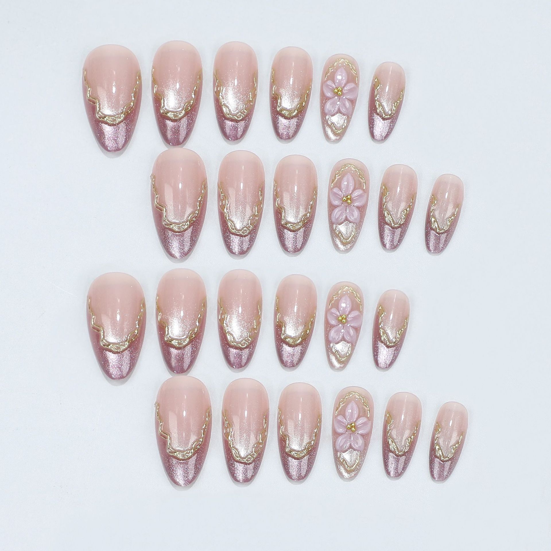 3D çiçekli, parlak kedi gözü v - Nail Art Design incelemesi ve fiyatı