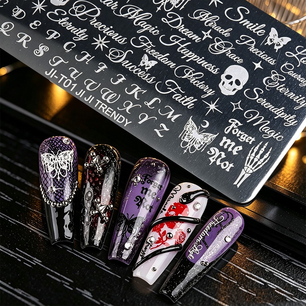 3D İskelet Kafatası Kelebek Ca - Nail Art Vintage incelemesi ve fiyatı