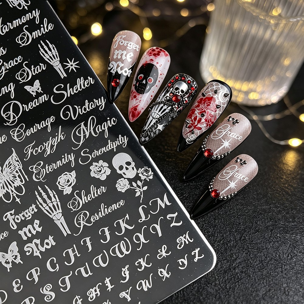 3D İskelet Kafatası Kelebek Ca - Nail Art Vintage incelemesi ve fiyatı