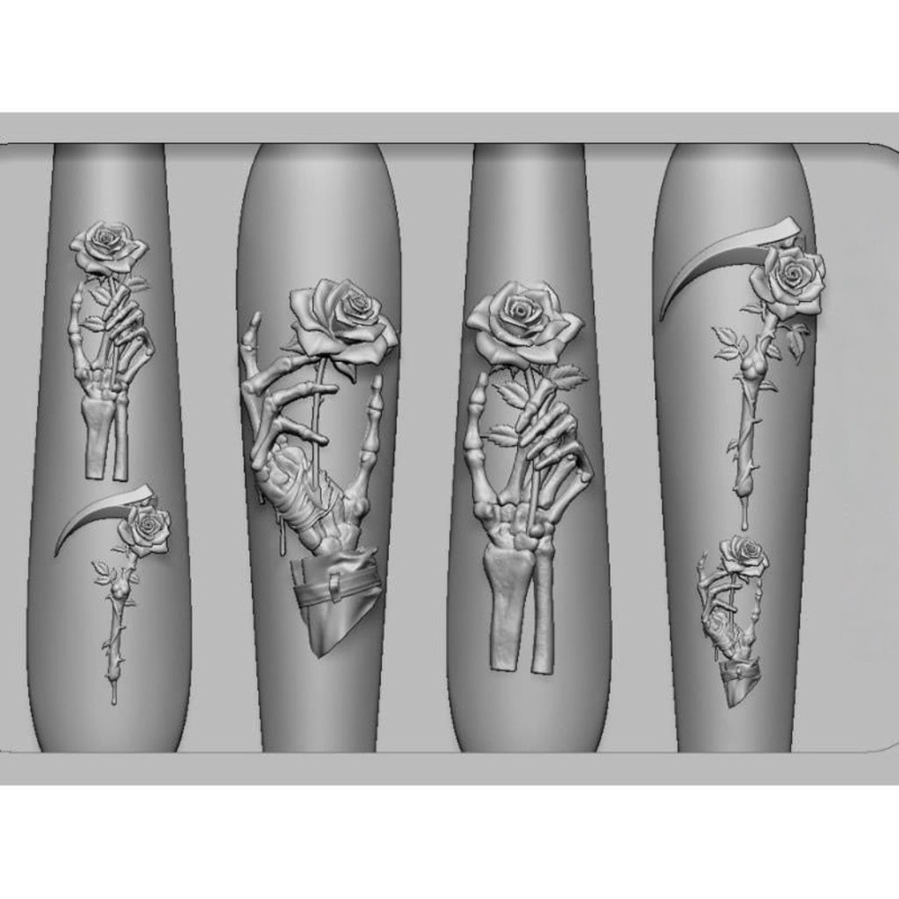 2 Parça Set Koyu Gül Kafatası  - Nail Art Vintage incelemesi ve fiyatı