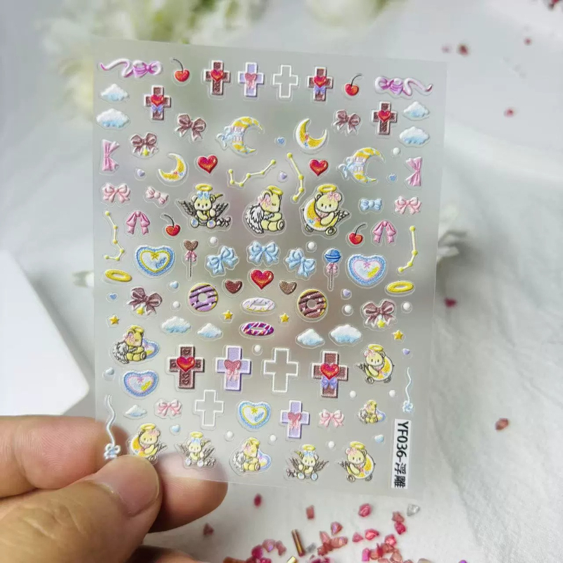 Sevimli Melek Ayı Karikatür 3D - Nail Art Vintage incelemesi ve fiyatı
