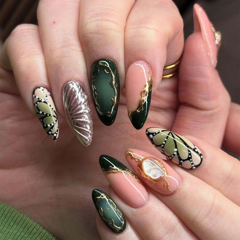 24 Adet Yeşil Kedi Gözü Takma  - Nail Art French Nails incelemesi ve fiyatı