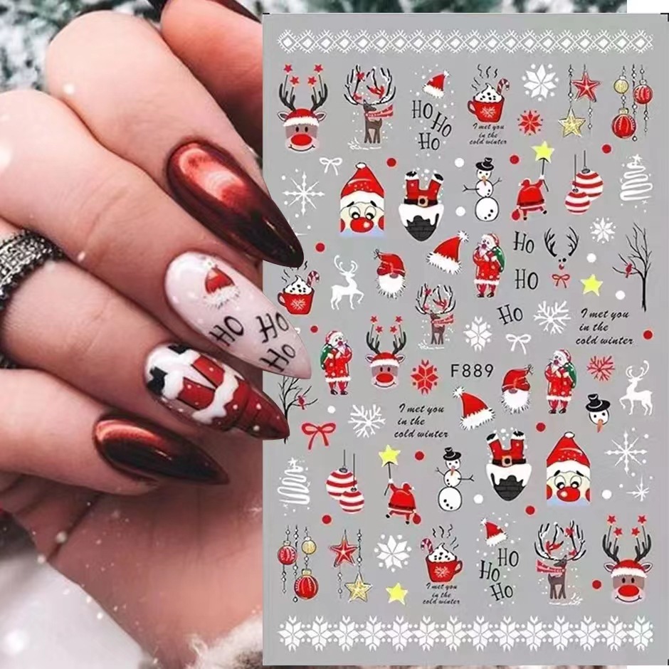 1 adet 2025 noel 3D tırnak san - Nail Art Xmas 2025 incelemesi ve fiyatı