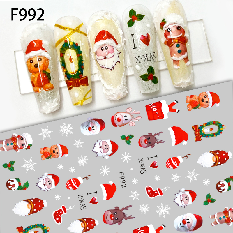 1 adet 2025 noel 3D tırnak san - Nail Art Xmas 2025 incelemesi ve fiyatı