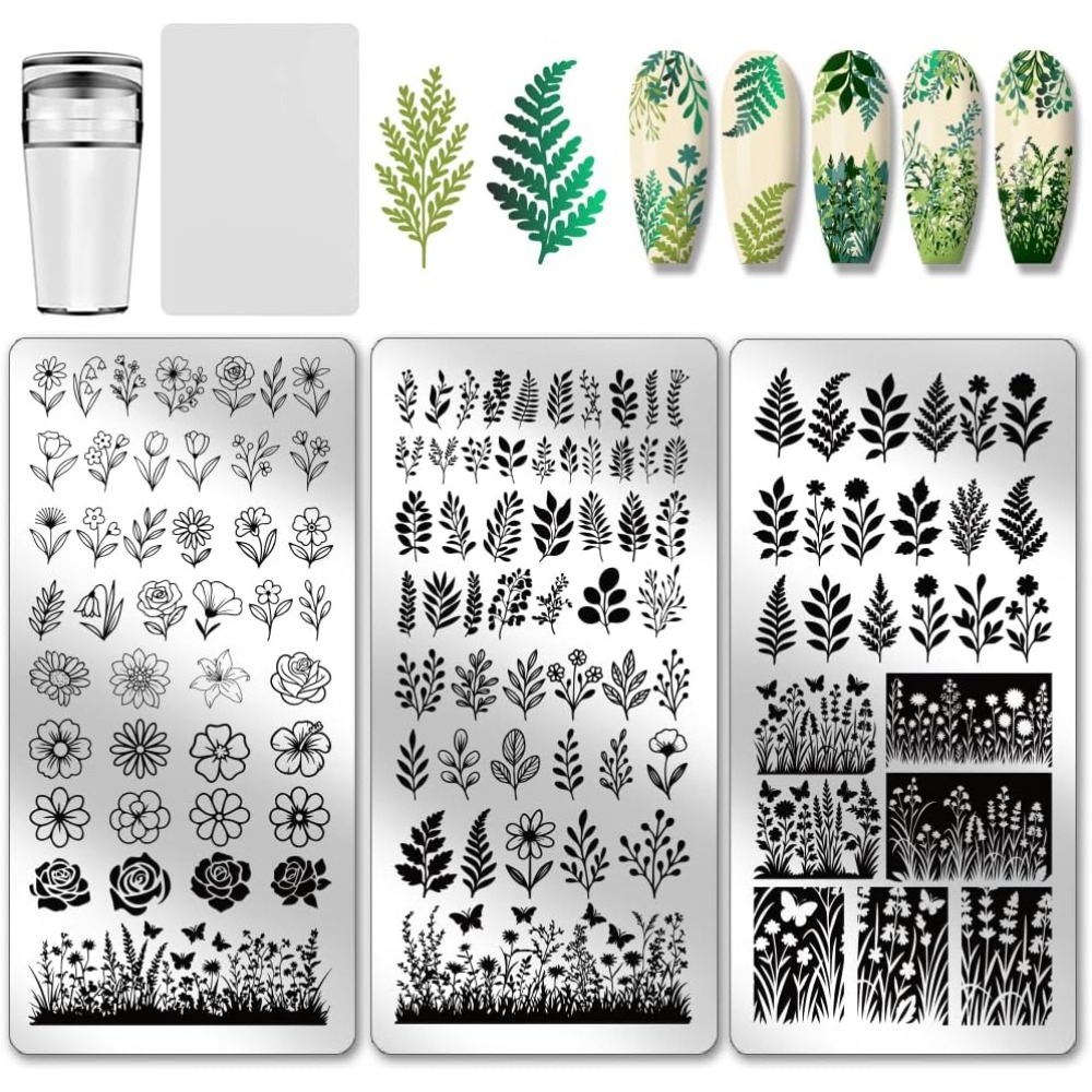 3 adet Çiçek Yaprak Tırnak Bas - Nail Stamping Plate incelemesi ve fiyatı